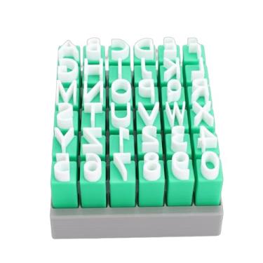 Imagem de Asixxsix Conjunto de Carimbos de Argila, Carimbos de Letras Maiúsculas e Números para Cerâmica de Argila Com Tamanho de Caractere de 1/2 Polegada, Material ABS de Biscoitos DIY