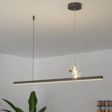 Imagem de Luminária de mesa de jantar LED, pendente, com intensidade regulável, ideal para sala de jantar, sala de estar, cozinha, lustre com controle remoto e altura ajustável para escritório/estúdio
