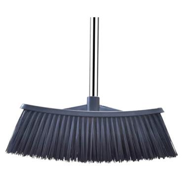 Imagem de Vassoura resistente ao ar livre com cabo de aço inoxidável de 152 cm - Cabeça de vassoura de plástico de 91 cm de largura para garagem, quintal, calçada - varredura sem dobras, durável e leve