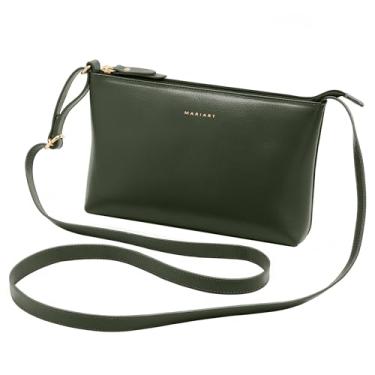 Imagem de Bolsa Feminina Transversal de Couro Bovino Legítimo Mariart Salsa (Army)