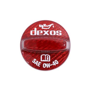 Imagem de Tampa de enchimento de óleo de motor de fibra de carbono real compatível com Chevrolet Corvette C7 C8 2014-2025, acessórios da tampa de enchimento de óleo do compartimento do motor (vermelho)