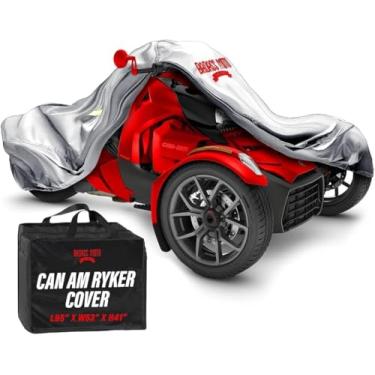 Imagem de Badass Moto Capa Can Am Ryker serve para 600/900 Rally Sport Trike Three Wheeler. Resistente. Não se desvanece. Serve para acessórios de motocicleta Can-Am Ryker Armazenamento externo à prova d'água