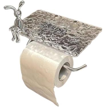 Imagem de Dispensador de papel higiênico engraçado suporte de rolo de papel higiênico criativo, caixa de papel higiênico montada na parede, suporte de papel higiênico simples e personalizado, design sem