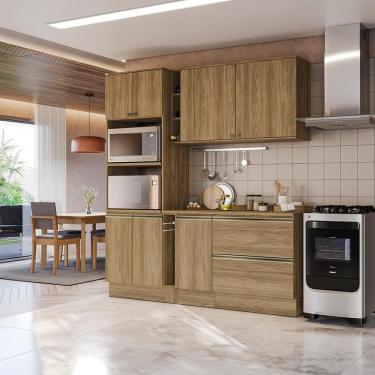 Imagem de Armário de Cozinha Compacta 100% MDF 205cm Nogueira Celeste Kappesberg