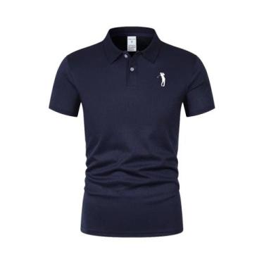 Imagem de Camisa Polo Masculina Oversized De Manga Curta Clássica Com Gola De Bo