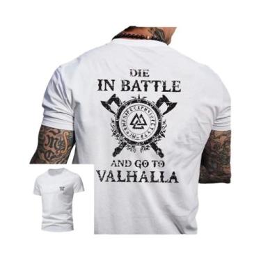 Imagem de Camiseta Tática Masculina De Algodão Solta Com Estampa Militar, Casual