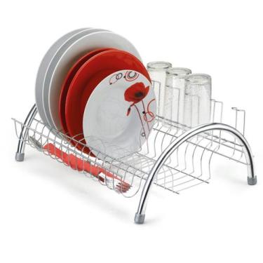 Imagem de Escorredor Louças 15 Pratos Porta 6 Copos Talheres Secador Pia Cozinha