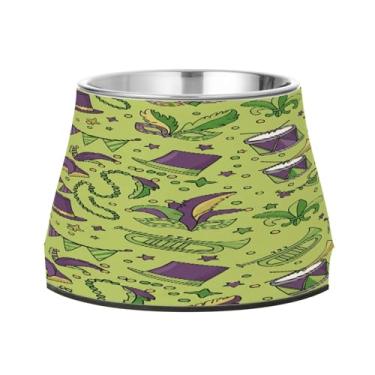 Imagem de CEBUGI Tigelas de aço inoxidável para cães e gatos, resistentes à ferrugem, removíveis, para animais de estimação elevadas, antiderrapantes para alimentação de cães e gatos, elementos de carnaval