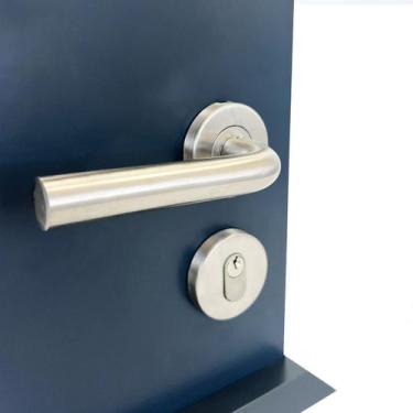 Imagem de Fechadura De Porta Externa Interna Escovada 55mm Parma ABNT - DECORPLA