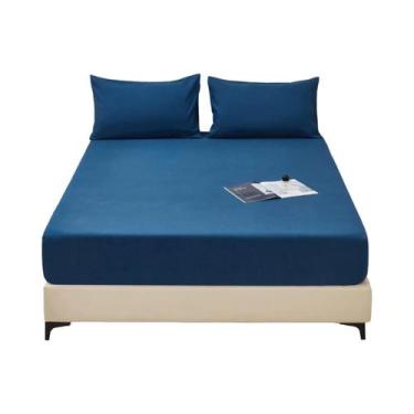 Imagem de Protetor De Colchão Impermeável E Respirável Em Cor Sólida, Macio E Co