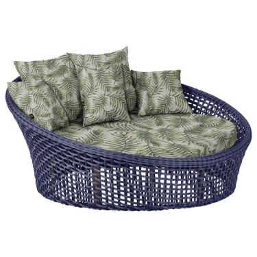 Imagem de Chaise Hungria Pintura Marrom Corda Náutica E5 Trama Azul