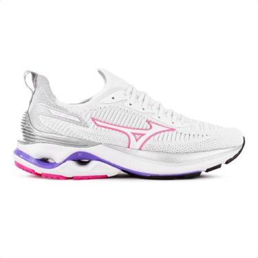 Imagem de Tênis Mizuno Wave Mirai 7 Feminino, 39, Branco, Rosa