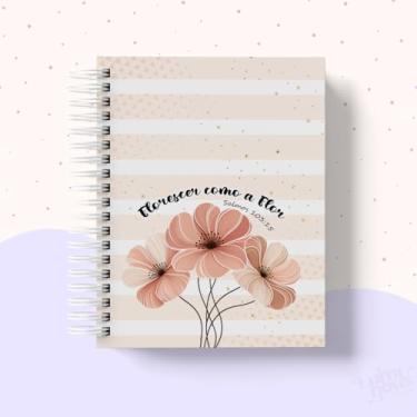 Imagem de Caderno A5 capa dura com versículos coleção Palavras de Esperança, caderneta para anotações, caderno de anotações pautado ou sem pauta para estudo, organização e uso diário (FLORESCER,200 PÁGINAS)