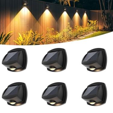 Imagem de SOLPEX Luzes solares externas à prova d'água IP65, luzes solares de escada ao ar livre para cerca, deck, degrau, LED de duas cores, 3 modos de iluminação, luz de parede de casa para varanda, quintal