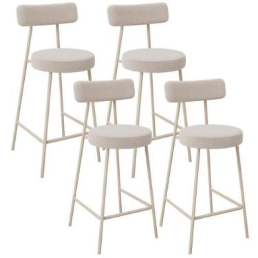 Imagem de Kit 04 Banquetas Baixa Cozinha Sala Jantar Bancada Milão Arena L02 Bou