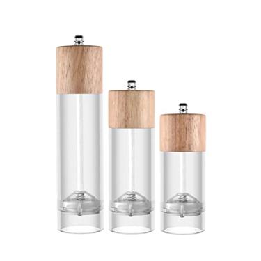 Imagem de EWUROI Moedor manual de sal e pimenta, tempero de madeira, ferramentas de cozinha, acessórios de cozinha, utensílios de cozinha, utensílio de moagem de especiarias