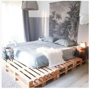 Imagem de Cama de Pallet King Size 210x200x30 cm - Madeira de Pinus - PALLET SP,