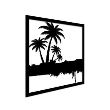 Imagem de Quadro Alto Relevo Madeira Quarto Tropical 32X31Cm - JABB