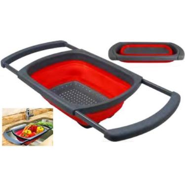 Imagem de Escorredor Retrátil Silicone Verdura Massas Macarrão Vapor - AIH BRASI