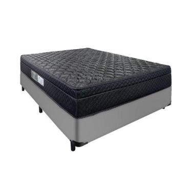 Imagem de Cama Casal Arezzo Black e Box Molas Ensacadas Cinza Portobel