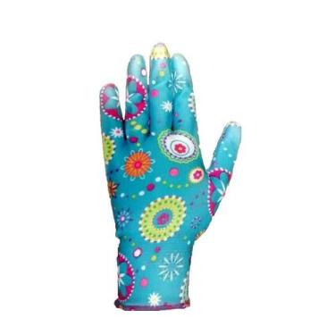 Imagem de Luva De Jardinagem Feminina Azul Antiderrapante Tamanho M - Tecmater