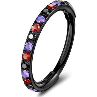 Imagem de Anel nasal OUFER 316L em aço cirúrgico 20G com CZ para mulheres de 7 m