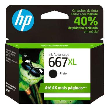 Imagem de Cartucho De Tinta Hp 667Xl, Preto - 3Ym81Ab
