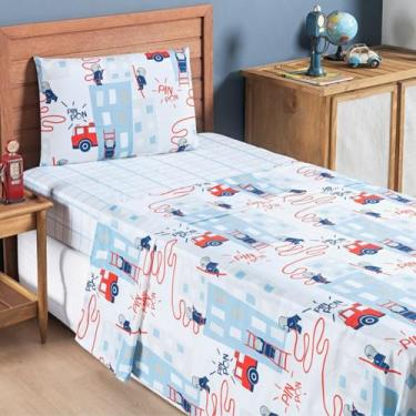 Imagem de Jogo de Cama Solteiro Infantil 03 Peças Bouti Kids Bombeiro - BIA ENXO