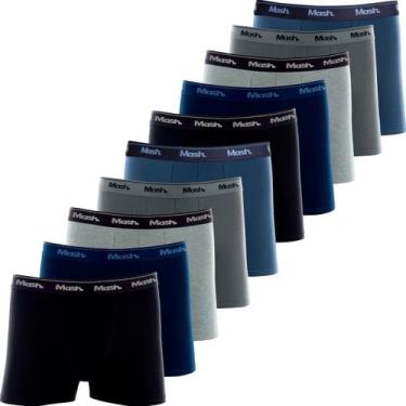 Imagem de Kit 10 Cuecas Boxer Mash Algodão Box Confortável Cueca Masculina Cós E