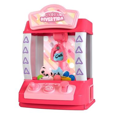 Imagem de Mini Máquina De Ursinhos Pelúcia Joguinho Garra Arcade rosa
