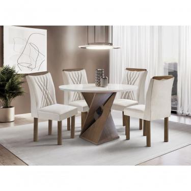 Imagem de Sala De Jantar 4 Cadeiras Vidro 1,0m - Detroit - Sky Móveis