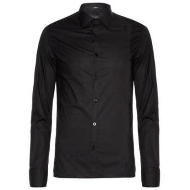 Imagem de Camisa Ellus Masculina Tricoline LY Slim Italian Preta-Masculino