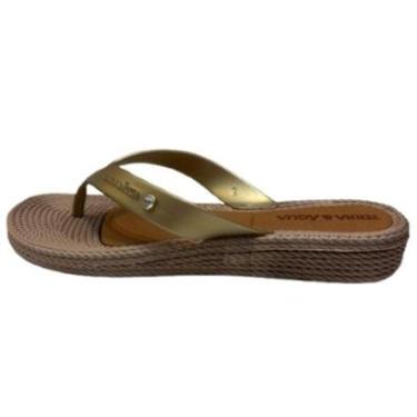 Imagem de Chinelo Feminino Terra e Agua Solado Alto e Dourado Cor:;Tamanho:36-Feminino