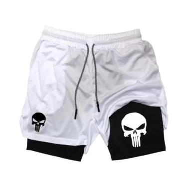 Imagem de Shorts Esportivos Masculinos 2 Em 1 De Secagem Rápida Com Bolso Para C