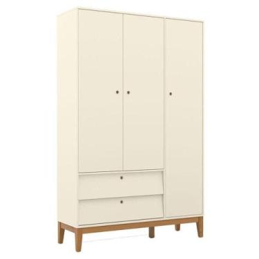 Imagem de Guarda Roupa Infantil 3 Portas Unique Off White Eco Wood - Matic - MAT