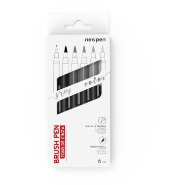 Imagem de Marcador Artístico Brush Pen 6 Tons de Cinza - Newpen