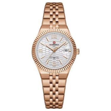 Imagem de Relógio de Pulso de Quartzo Feminino com Bracelete em Aço A Prova d`Água