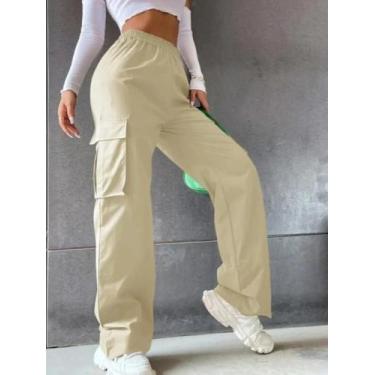 Imagem de Calças Cargo Femininas De Cintura Alta, Estilo Casual Chic, Joggers El
