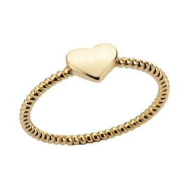 Imagem de Anel Em Forma De Coração Espiral Em Aço Inoxidável Dourado Para Mulher