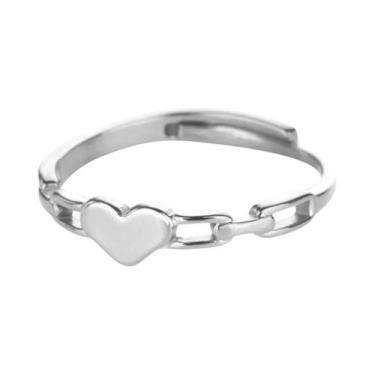 Imagem de Anel Em Forma De Coração Espiral Em Aço Inoxidável Dourado Para Mulher