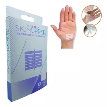 Imagem de Curativo Ponto Falso Sistema Sutura C/12 Tiras Skinupper