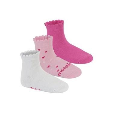 Imagem de Meia infantil Kit com 3 Pares em Algodão - Molekinha 288, 86679, Multi