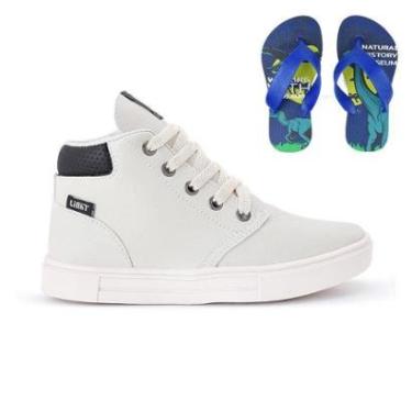 Imagem de Tenis Botinha Infantil Meninos Casual Cano Alto Confortavel + Chinelo-Masculino