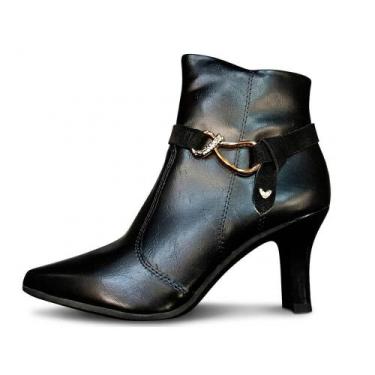 Imagem de Bota Mississipi Salto Alto com Fivela REF:J1131, Preto, 37