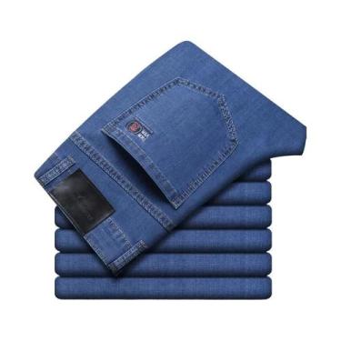 Imagem de Calças Jeans Masculinas De Verão Em Algodão Elástico Confortáveis Para