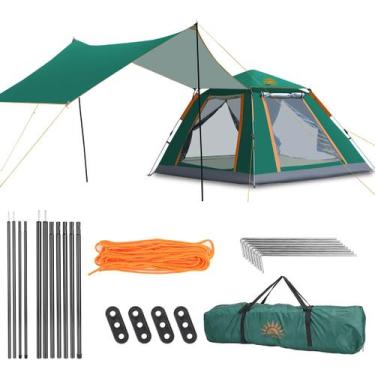 Imagem de Barraca Camping Automática Com Toldo Espaço até 4 Pessoas Para Piqueni