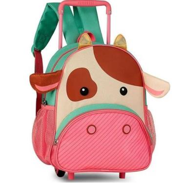 Imagem de Mochila Infantil com Rodinha Clio PETS Petit 2MOD 33,2CM(S), Vaquinha
