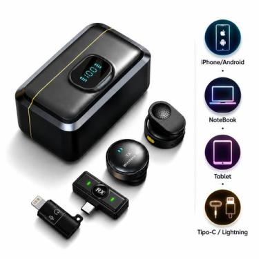 Imagem de Microfone Sem Fio para Gravação de Vídeo com Áudio Cristalino - Microf