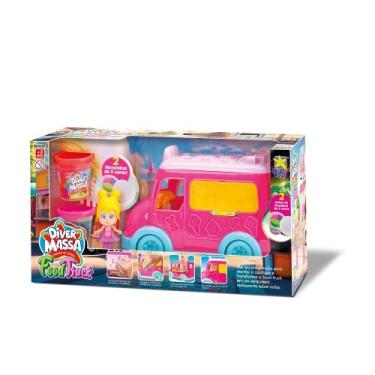 Imagem de Brinquedo Food Truck Divertoys Playset com massinha 3 cores 1 unidade