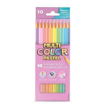 Imagem de Lapis de cor ecolapis faber 10 cores multicolor pastel - FABER CASTEL